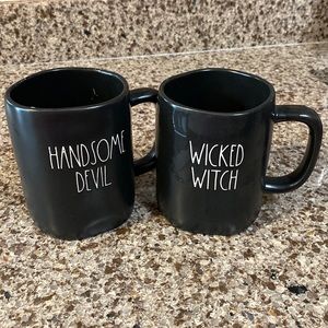 Rae Dunn coffee mug set. WICKED WITCH & HANDSOME DEVIL